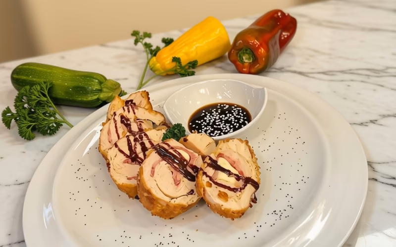 Cordon bleu, uno de los almuerzos caseros del restaurante de Pastelería Dulcita en la sede Calle 72
