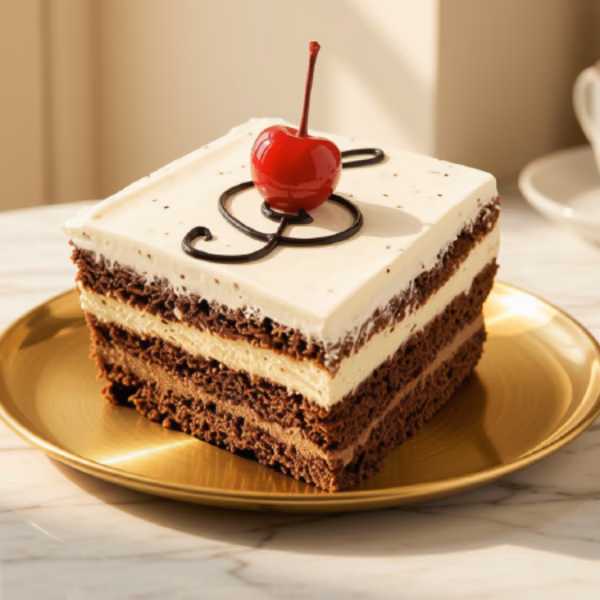 Postre Arlequín de chocolate, vainilla y galleta Oreo en Bogotá — Pastelería Dulcita
