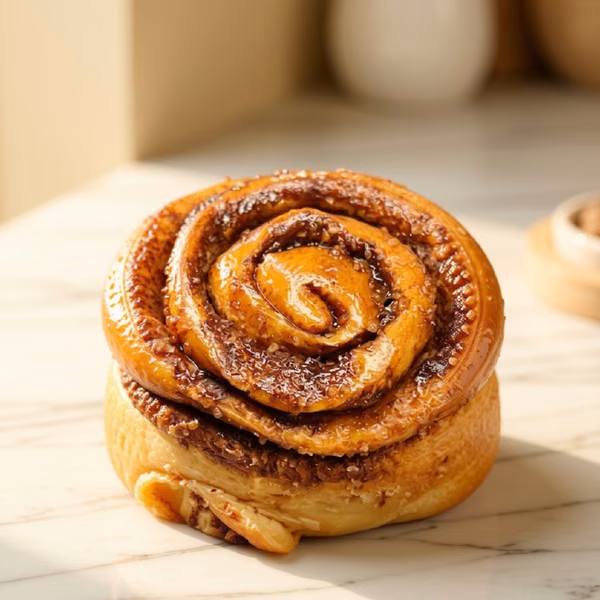 Rollo de canela artesanal horneado en Bogotá — Pastelería Dulcita