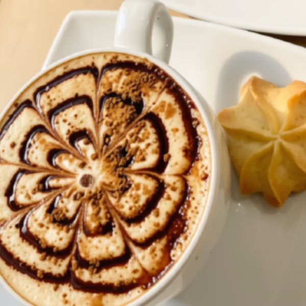 Cafetería y salón de onces - capuchino recién preparado