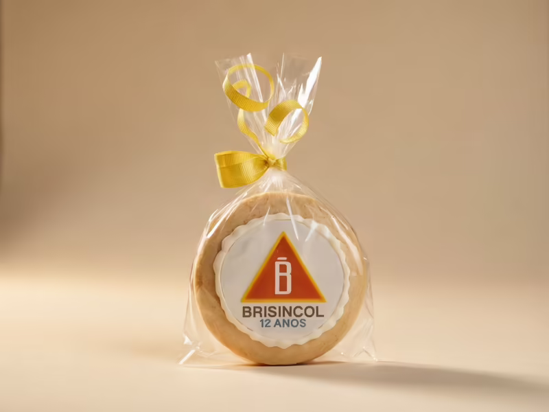 Galleta personalizada con logo de empresa para evento corporativo en Bogotá — Pastelería Dulcita