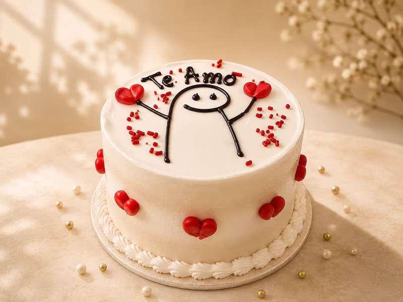 Pastel personalizado para amor y amistad novios - Pastelería Dulcita en Bogotá